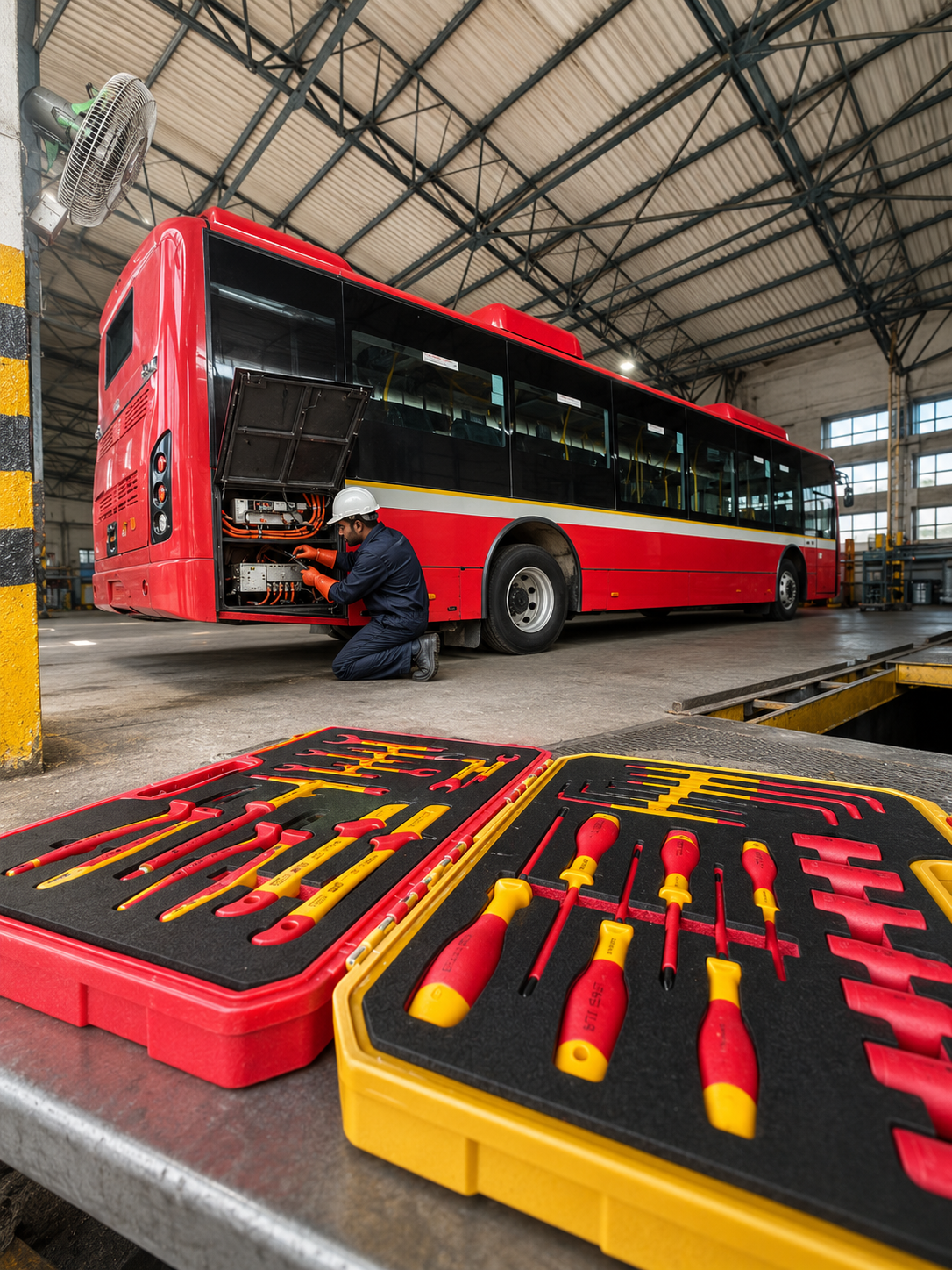 VDE Insulated Tools for EV Bus Maintenance 